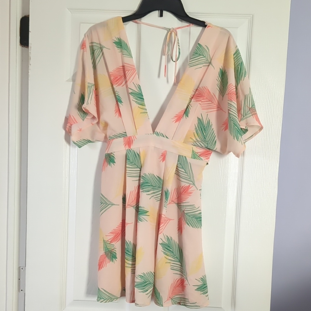 Tropical Leaf Print Dress